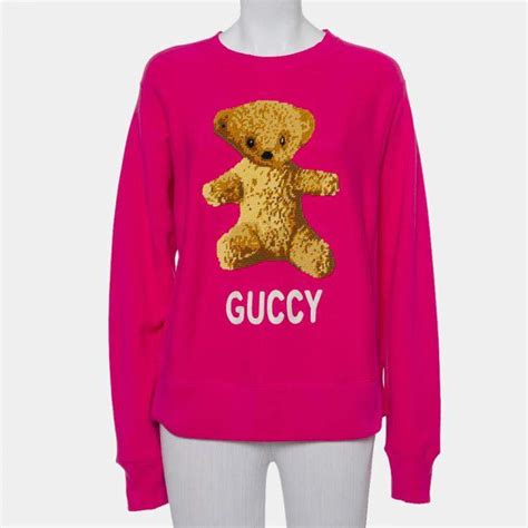 gucci pink teddy bear sweater|Gucci bear hoodie.